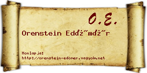 Orenstein Edömér névjegykártya
